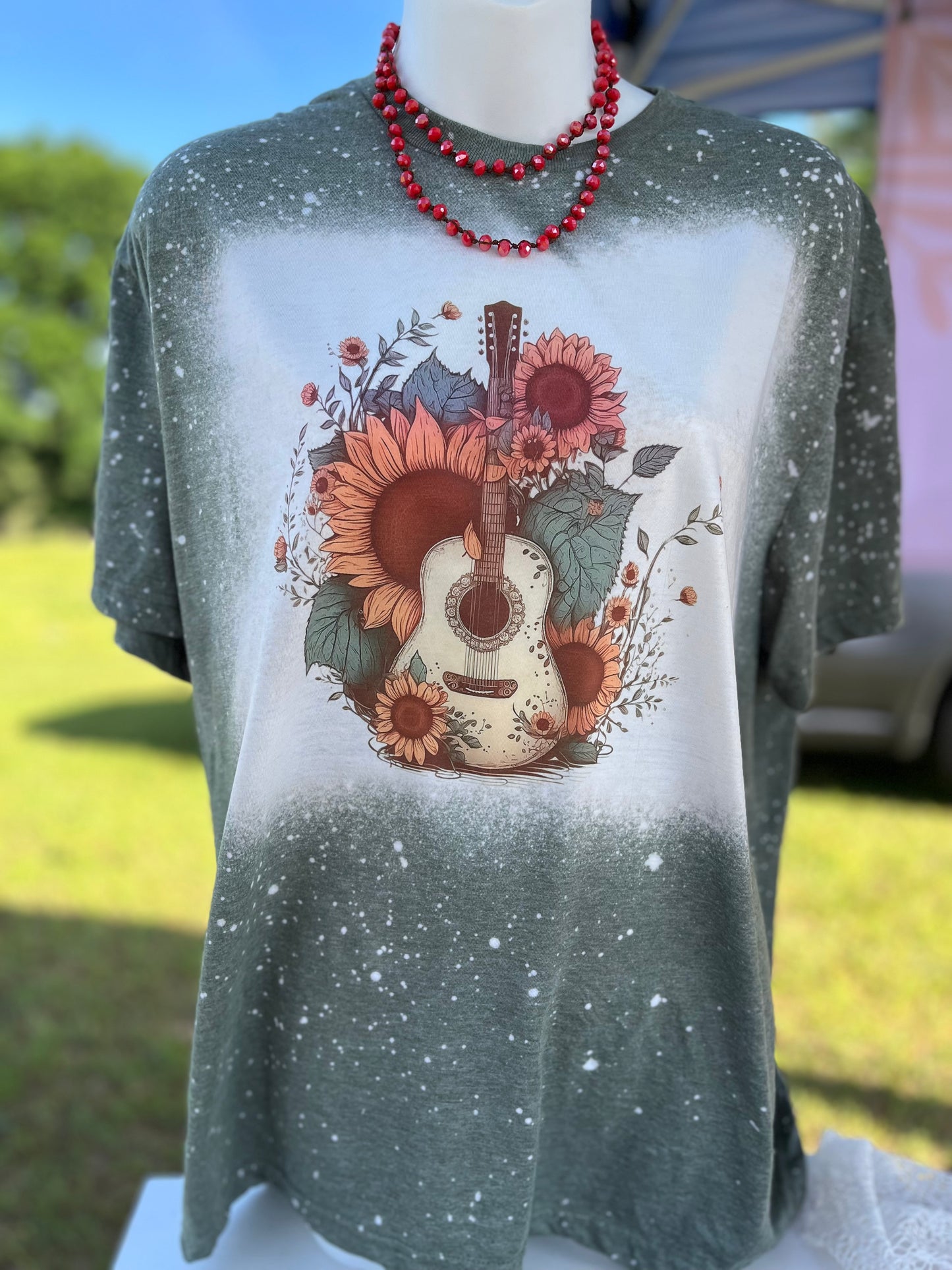 Sunflower and Guitar Sublimation Tshirt