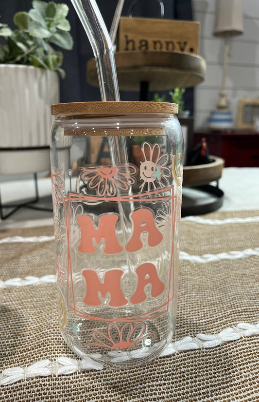 Mama 20 oz Glass Cup